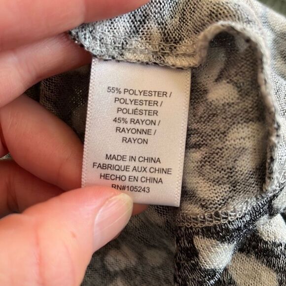 Bobeau Medium petite open cardigan sweater white and‎ black-2162 - Picture 4 of 4